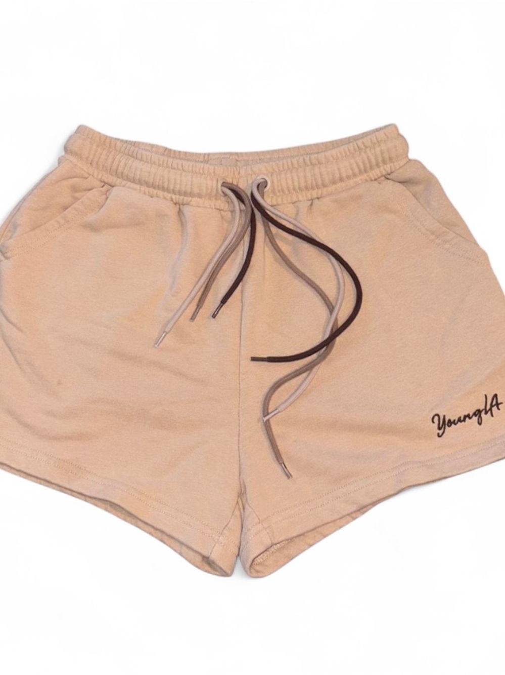 YoungLA Women's Tan Fleece Lounge Shorts